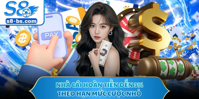 Nhà cái hoàn tiền đến 3% theo hạn mức cược nhỏ